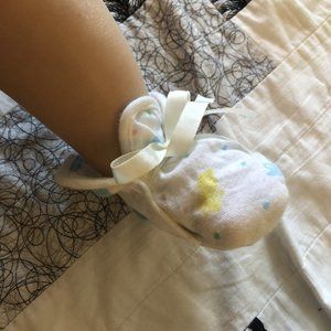 Mothercare Cotton Booties Vintage 80s Bunny Print